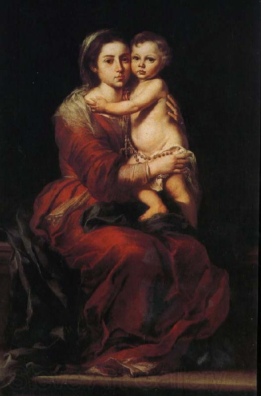 Bartolome Esteban Murillo Rosary of the Virgin Mary holding roses France oil painting art